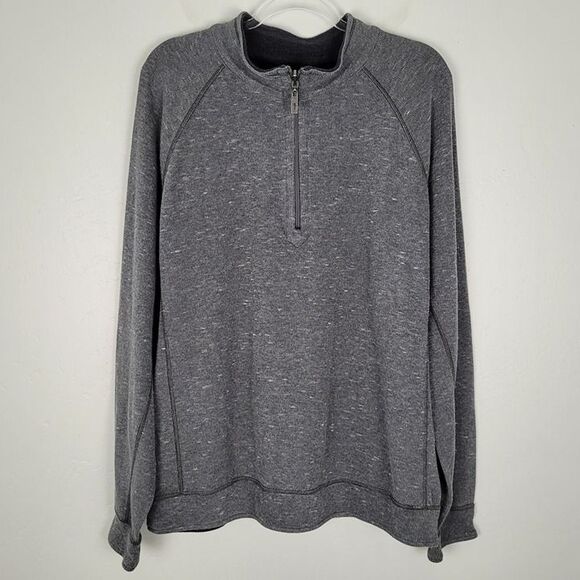 Tommy Bahama Size XXL Reversible Flipshot Half Zip Pullover Sweater Gray - Picture 1 of 12